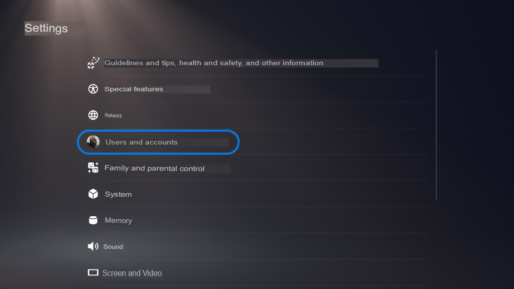 Настройки PS5